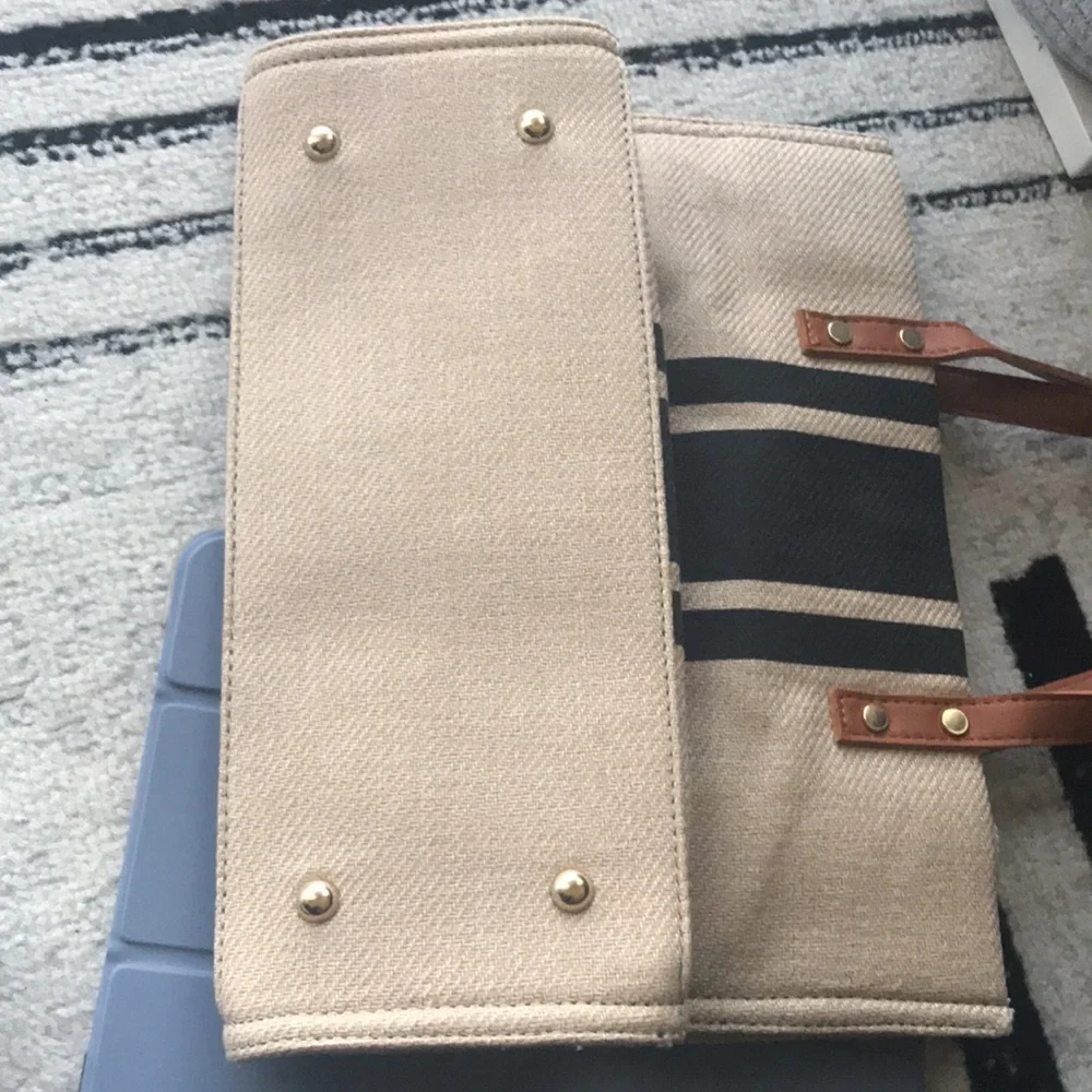 Free Gift With Purchase-Simple Stripe Large Capacity Canvas Tote - Picture 10 of 13